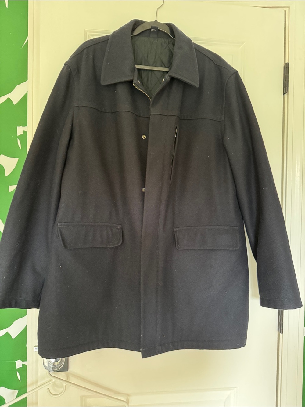 J crew Men's Dark Navy Wool Pea Coat - Classic Winter Jacket XL new! NWOT